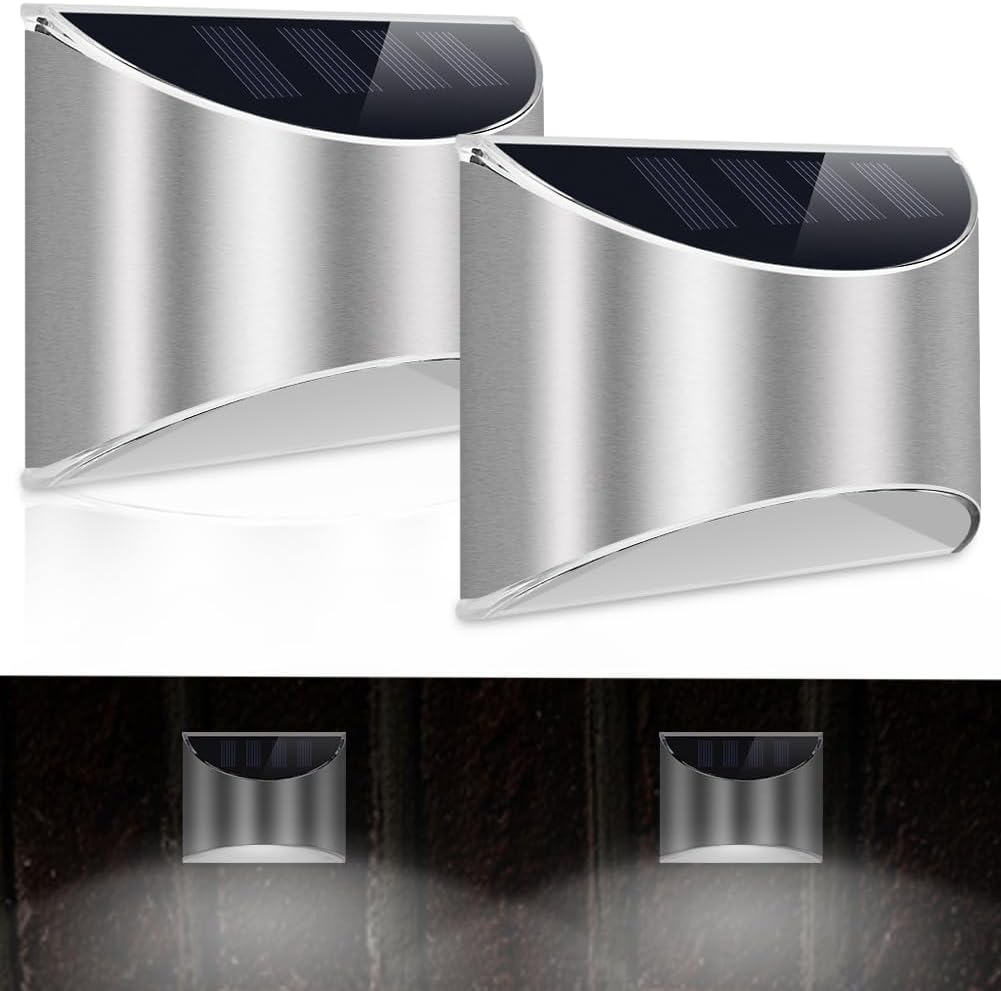 LeiDrail Solar Fence Lights Outdoor Deck Fence Stair Cold White Lights