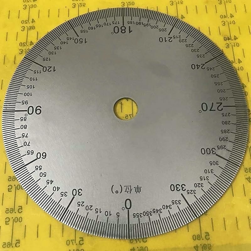 1 Stück 360-Grad-Winkel, Indizierung, industrielle Messscheibe, Edelstahl, Winkelscheibe, mechanische Beschläge (wie abgebildet, 220 x 22 x 2 mm)