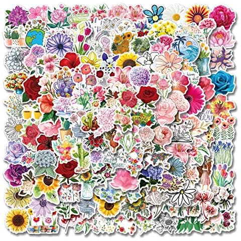200 Pcs Flower Stickers,Vinyl Waterproof Stickers for Laptop,Bumper,Skateboard,Water Bottles,Computer,Phone, Cute Flower Stickers for Kids Teens Adult.(Flower 200PCS Stickers) Cover