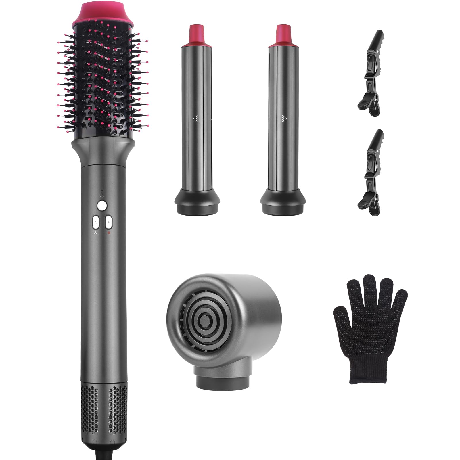 Hair Dryer Brush Set 4-in-1, Multi Air Styler for Fast Drying & Styling, Ionic High-Speed Hair Styler for Curling, Volumizing, Straightening, Air Styler Blow Dryer Brush with Auto Wrap Curling Wand