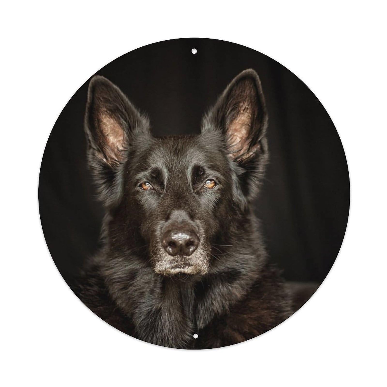 German Shepherd Dog Dark Pet Portrait Classic Metal Tin Sign