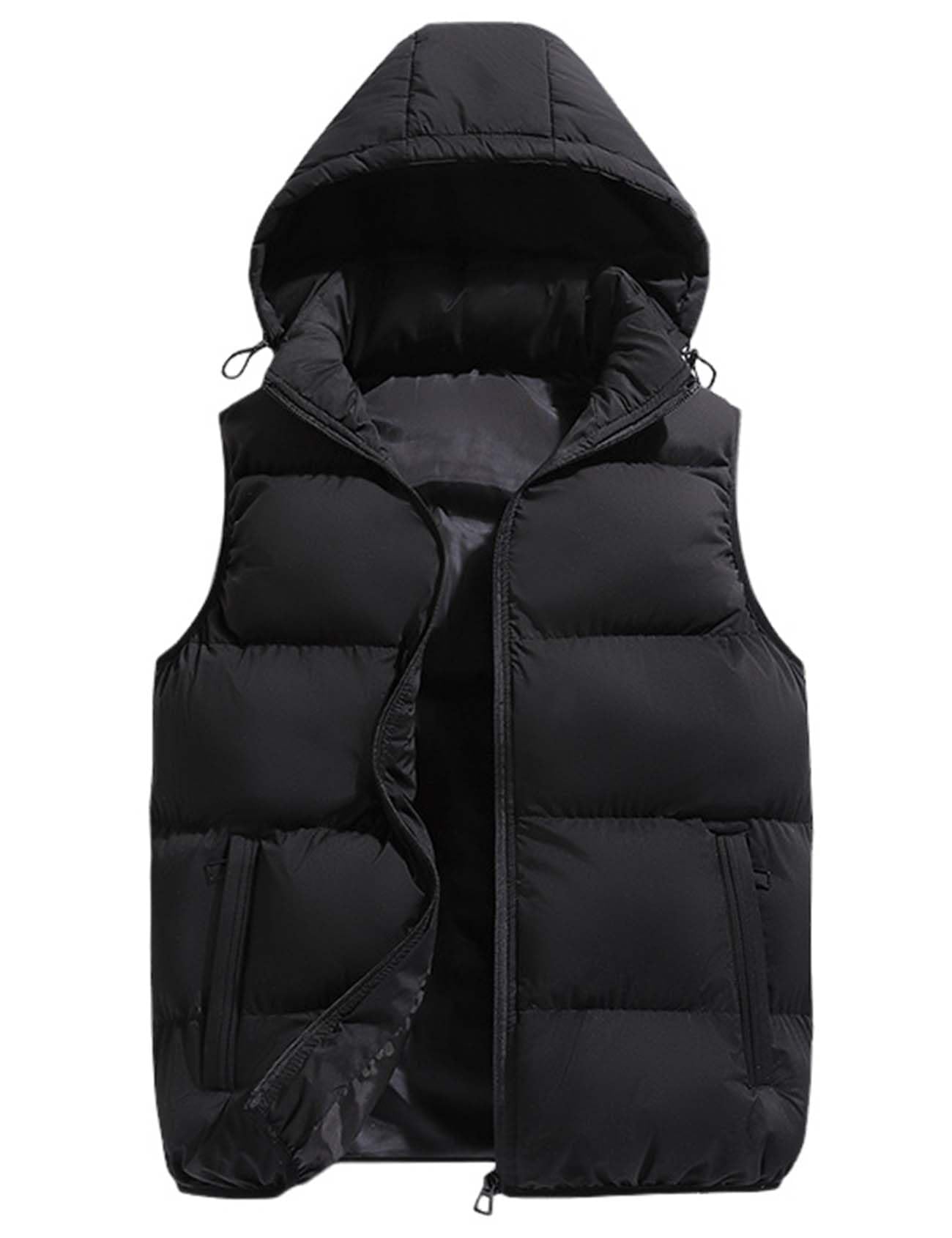 gihuo Mens Puffer Vest with Hood Zip Up Quilted Hooded Vest-picture-53