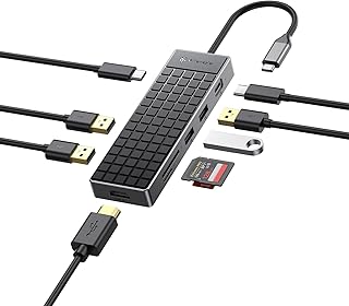 Yottamaster USBC ハブ 9-in-1 Type-c アダプタ USBハブ Type-c【 4K HDMI出力ポート/PD 100W 急速充電ポート / 3つの USB 3.0 ポート 5Gbps/USB-C 3.0 ポート/USB 2.0 ポート/TF& SDカード スロット搭載】対応