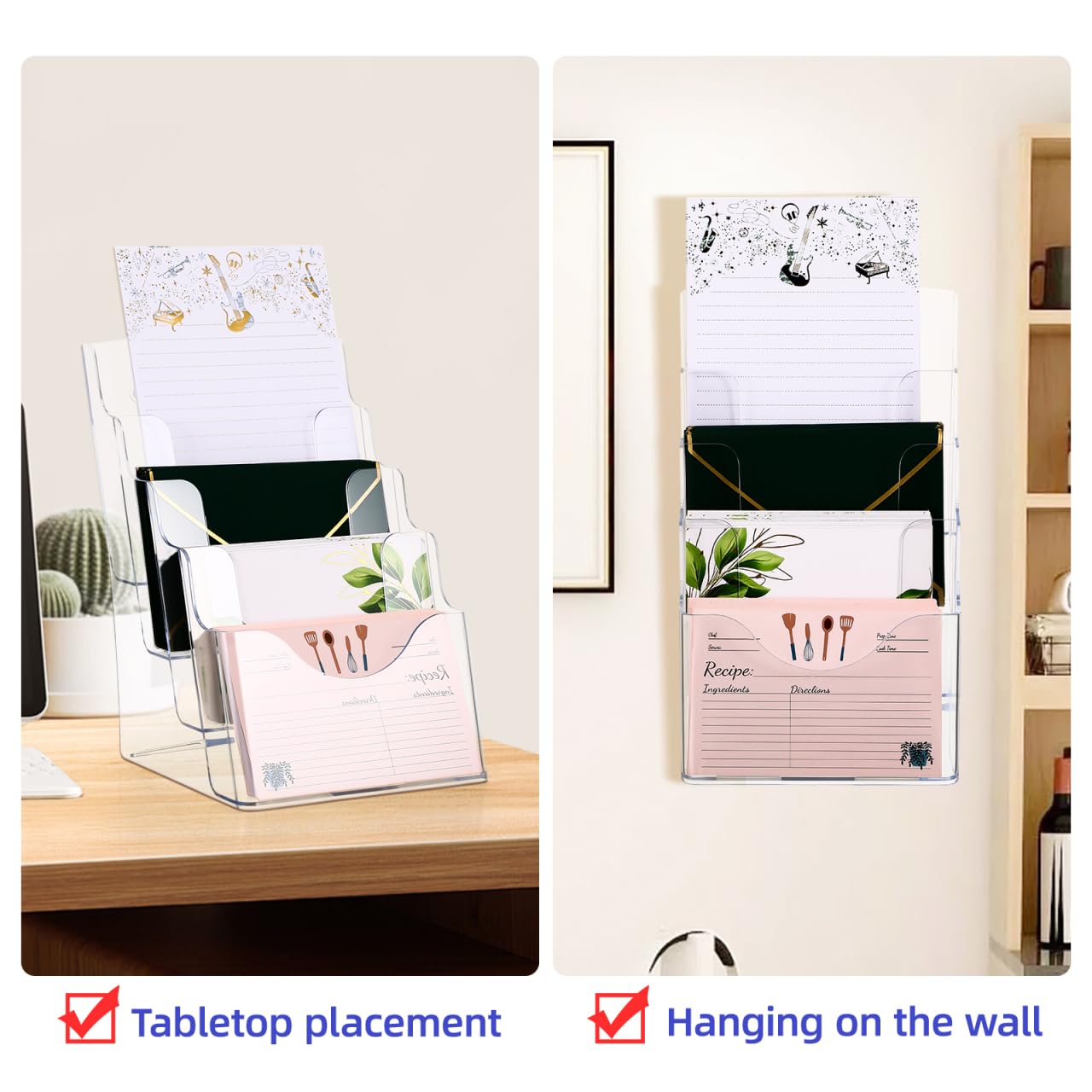 ULTECHNOVO Brochure Holder Stand Clear Literature Organizer Magazine Stand With Removable Divider For 7 X 9 Inch Brochures 4 Tier Pamphlet Display For Wall Mount Or Countertop Brochure Holder - View #12