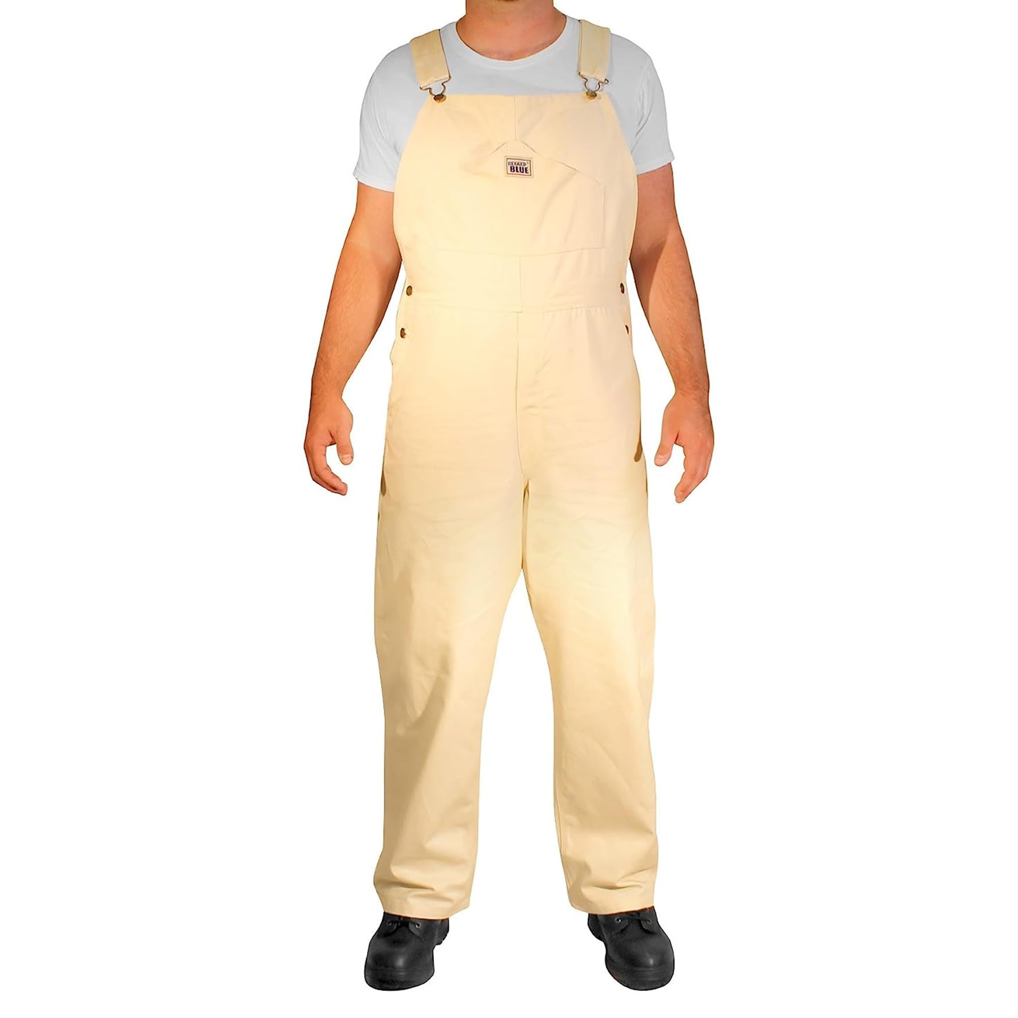 Painter Bib Overalls | Men's Overalls | Lightweight Overalls Made of Durable Cotton with Triple-Stitched Seams & Flat Sewn Inseams | Includes Roomy Pockets | White