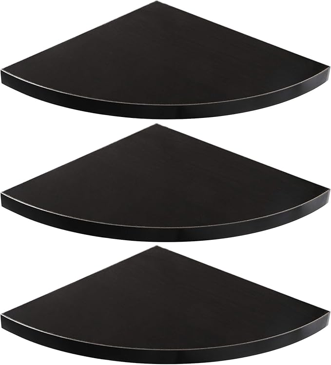 Suwimut Set of 3 Corner Mounting Shelf, Wall Mounted Floating Corner Shelf for Bedroom, Living