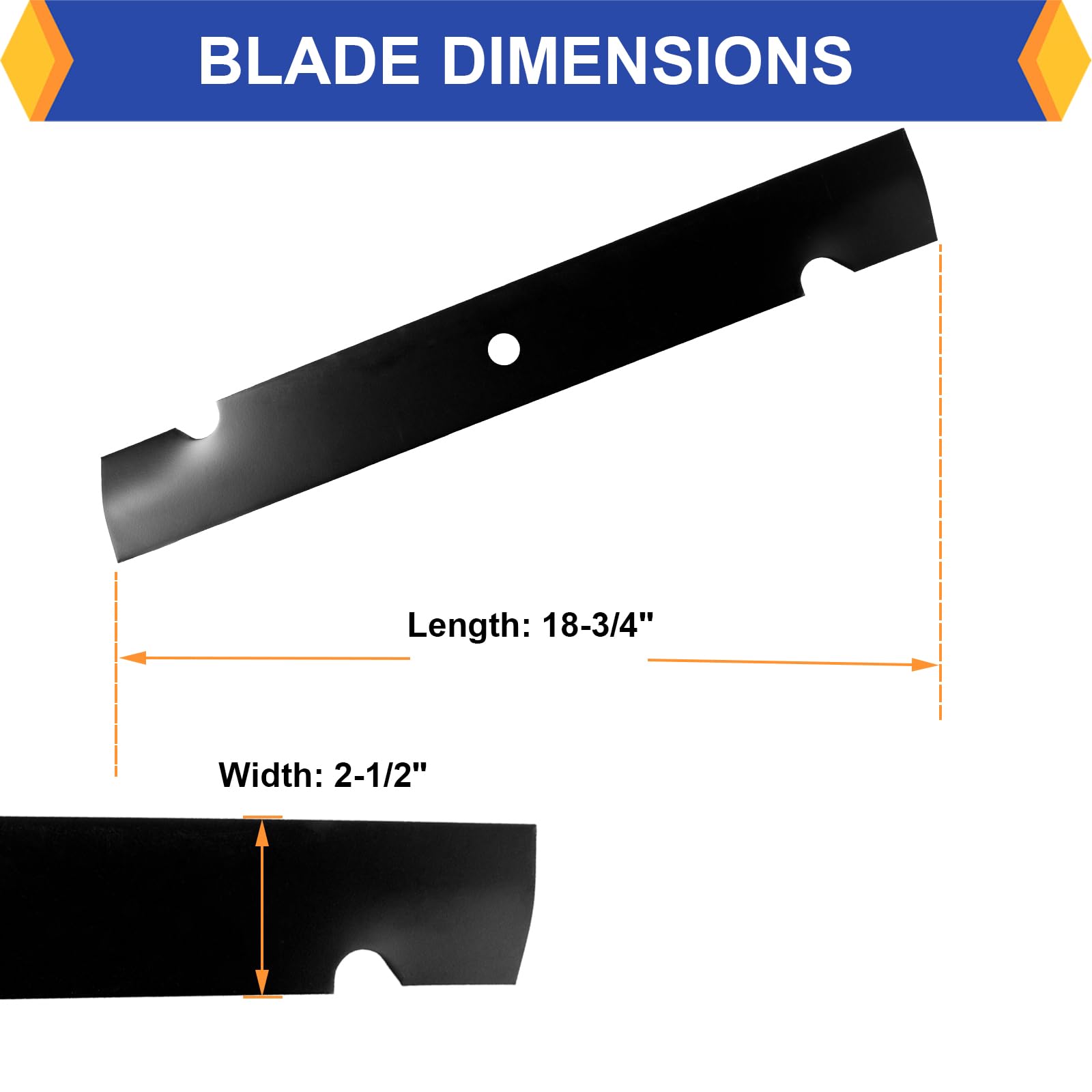 Paquete de 3 cuchillas de repuesto para cortacésped OEM 038-0005-00, compatibles con cortacésped Cut Bad Boy de 54 pulgadas