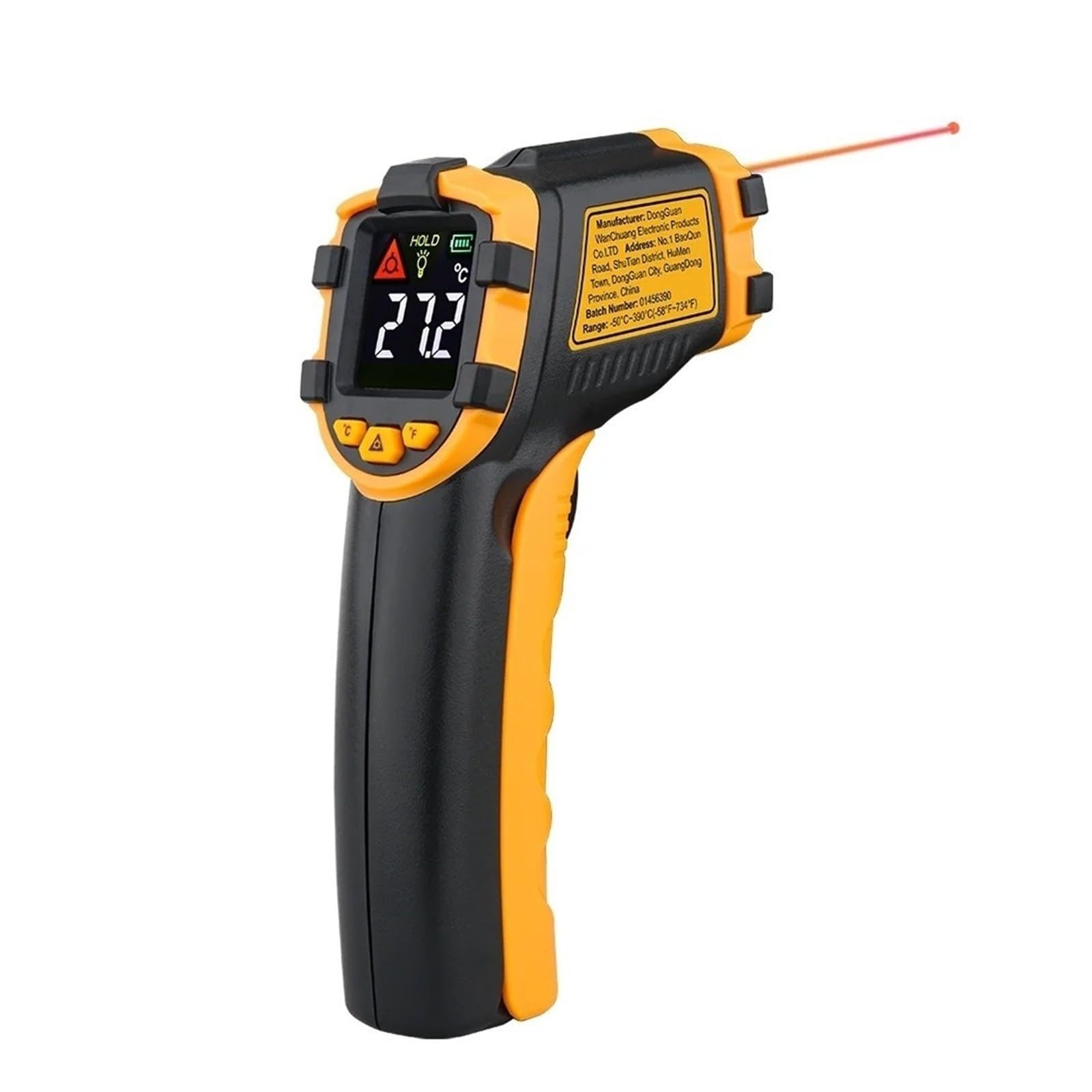 Thermomètre Infrarouge Numérique avec Écran LCD De 1,9 Pouces