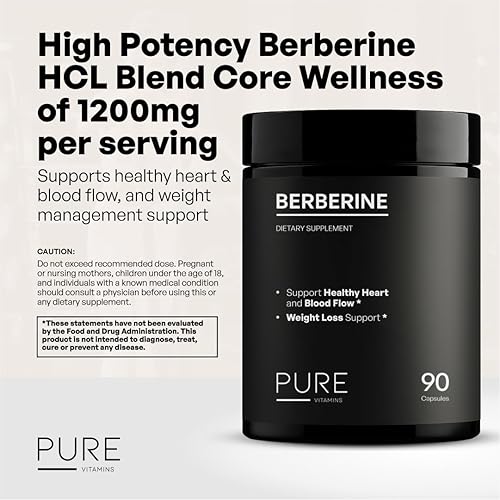 Miniatura 5 de Suplementos de Berberina HCL de Ultra Alta Potencia 1200mg | 90 Cápsulas Veganas | Suplemento de Berberina Orgánica para Apoyo Metabólico y Salud
