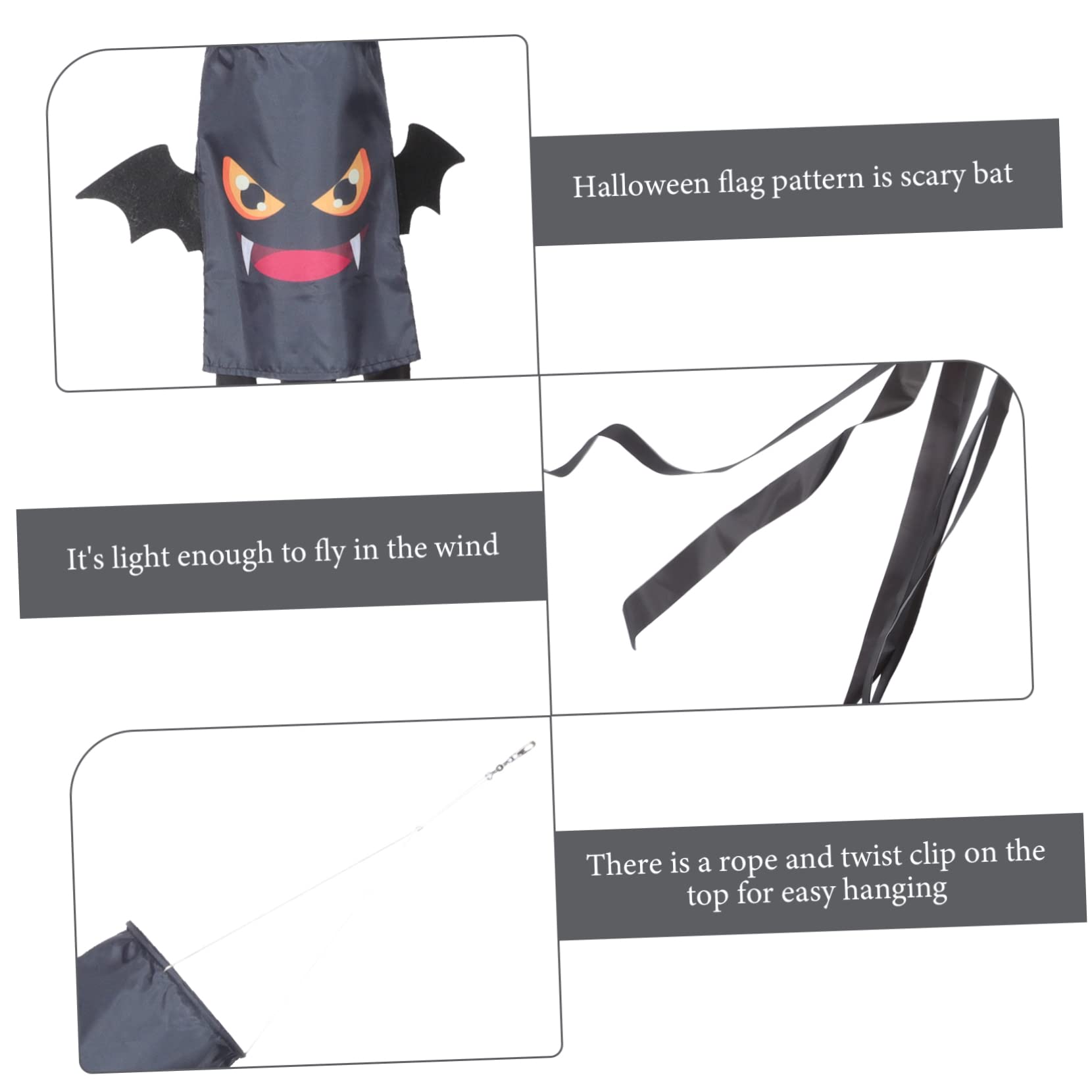 POPETPOP 4 Pz manica a di Halloween manica a pipistrello di Halloween decorazione da appendere fantasma bandierine spaventapasseri calza antivento in nylon