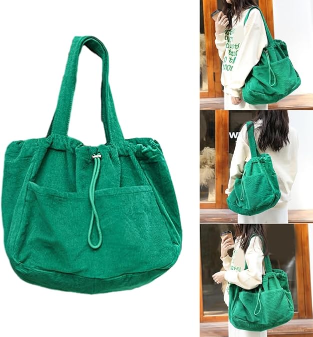 ショルダーバッグ・ポシェット GREEN STUFF Casual yet boxy shopper bag 53 classic corduroy Women Corduroy Tote Bag, Etercycle Casual Handbags Big
