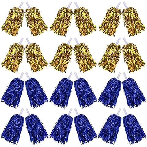 KDPATFAV 24PCS Cheerleading Pomp Tinsel Cheerleading Plastic Pomp Dancesporte Party Football Basketball Club Spirit Sports Stage Show Celebration Cover