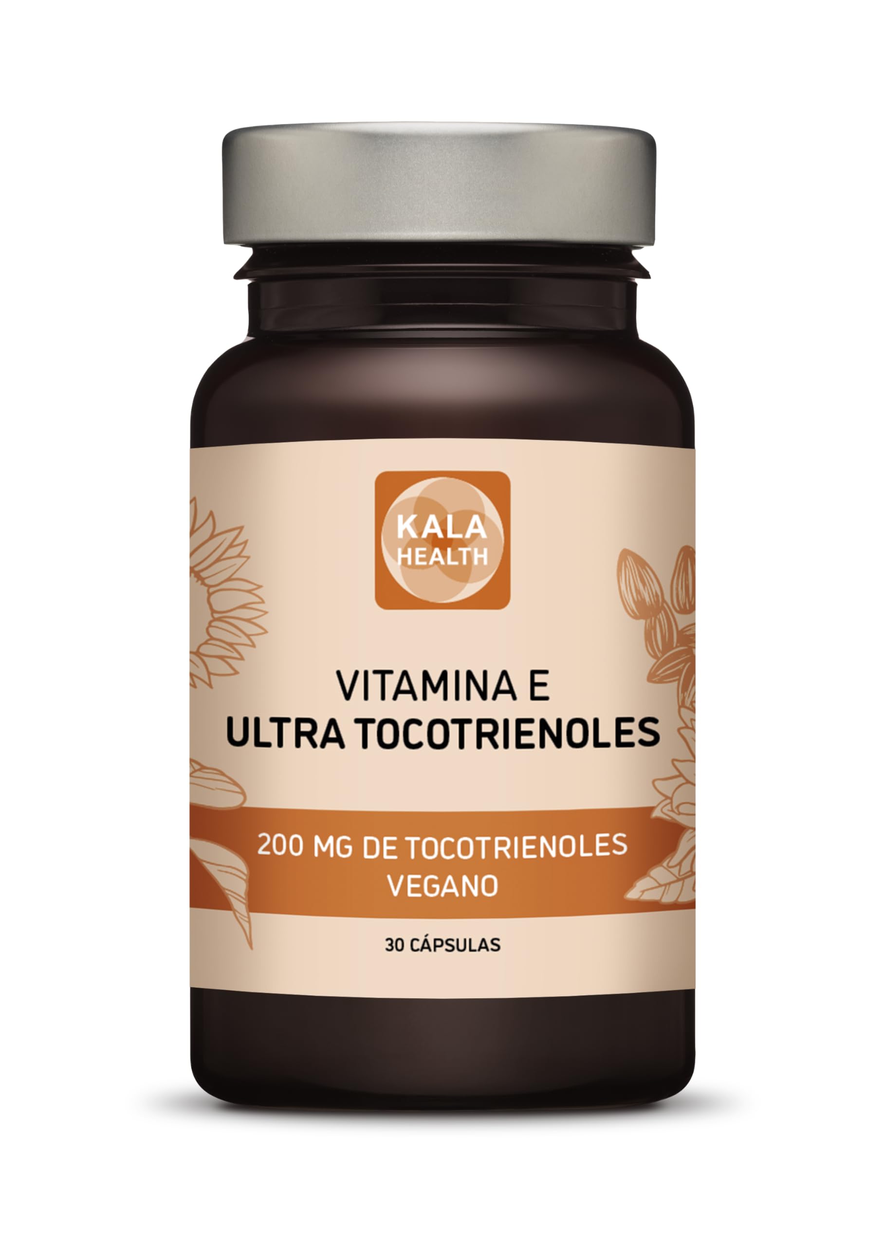 Kala Health Ultra Tocotrienol 200mg Vitamina E Vegana: todos los 4 Tocotrienoles - Alfa Tocotrienol + Beta Tocotrienol + Gamma Tocotrienol + Delta Tocotrienol - Sin tocoferoles
