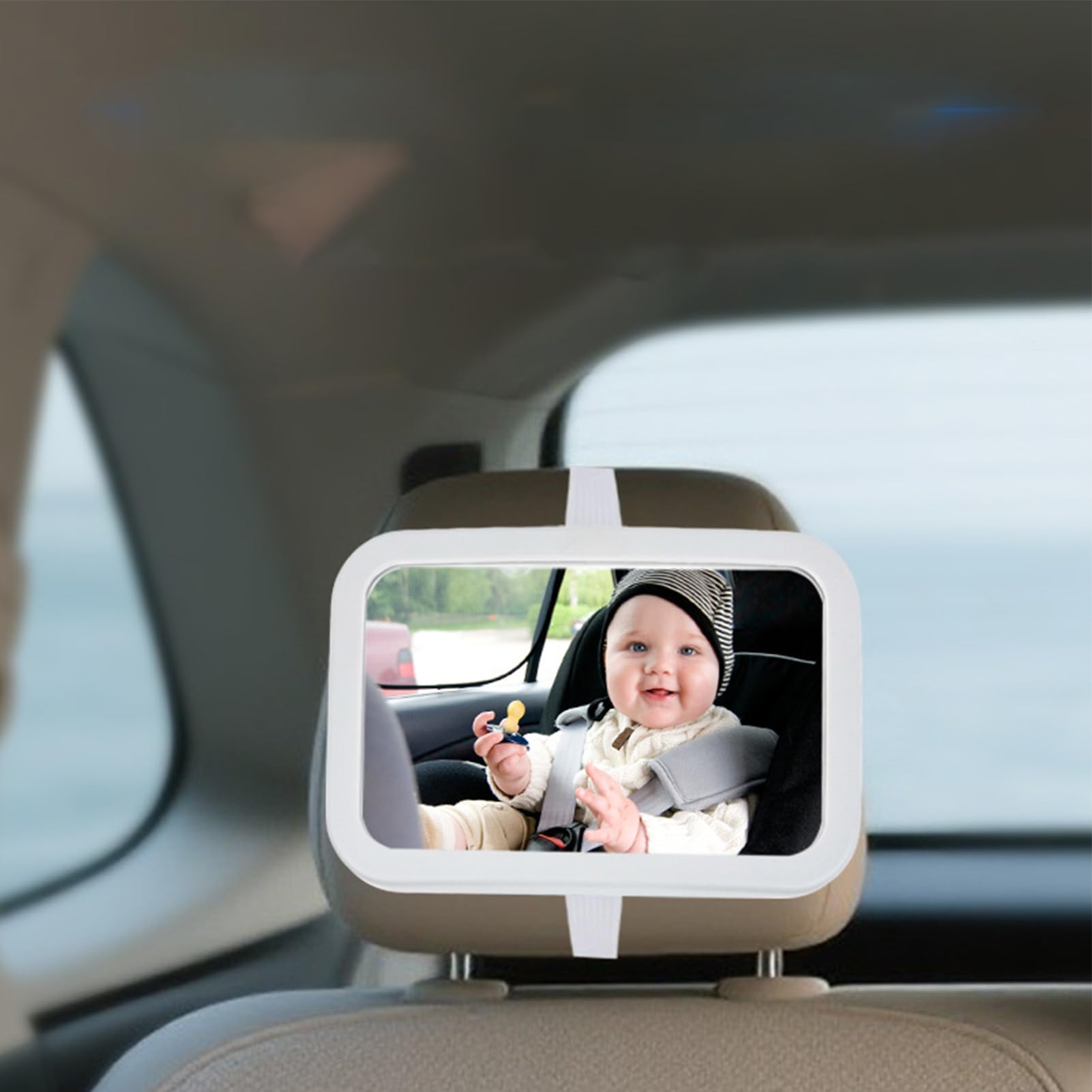 Miroir De Siège Auto Pour Bébé Orienté L'Arrière Miroir LED Grand Angle