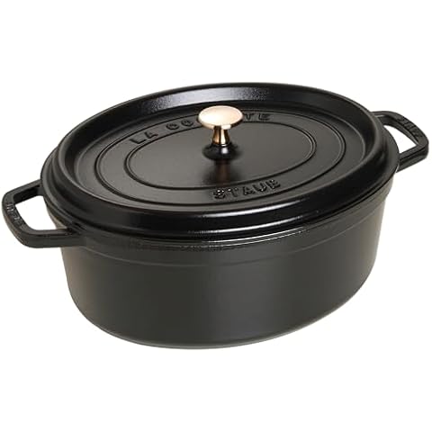 Cocotte STAUB Ovale Émaillée 33 cm Cover