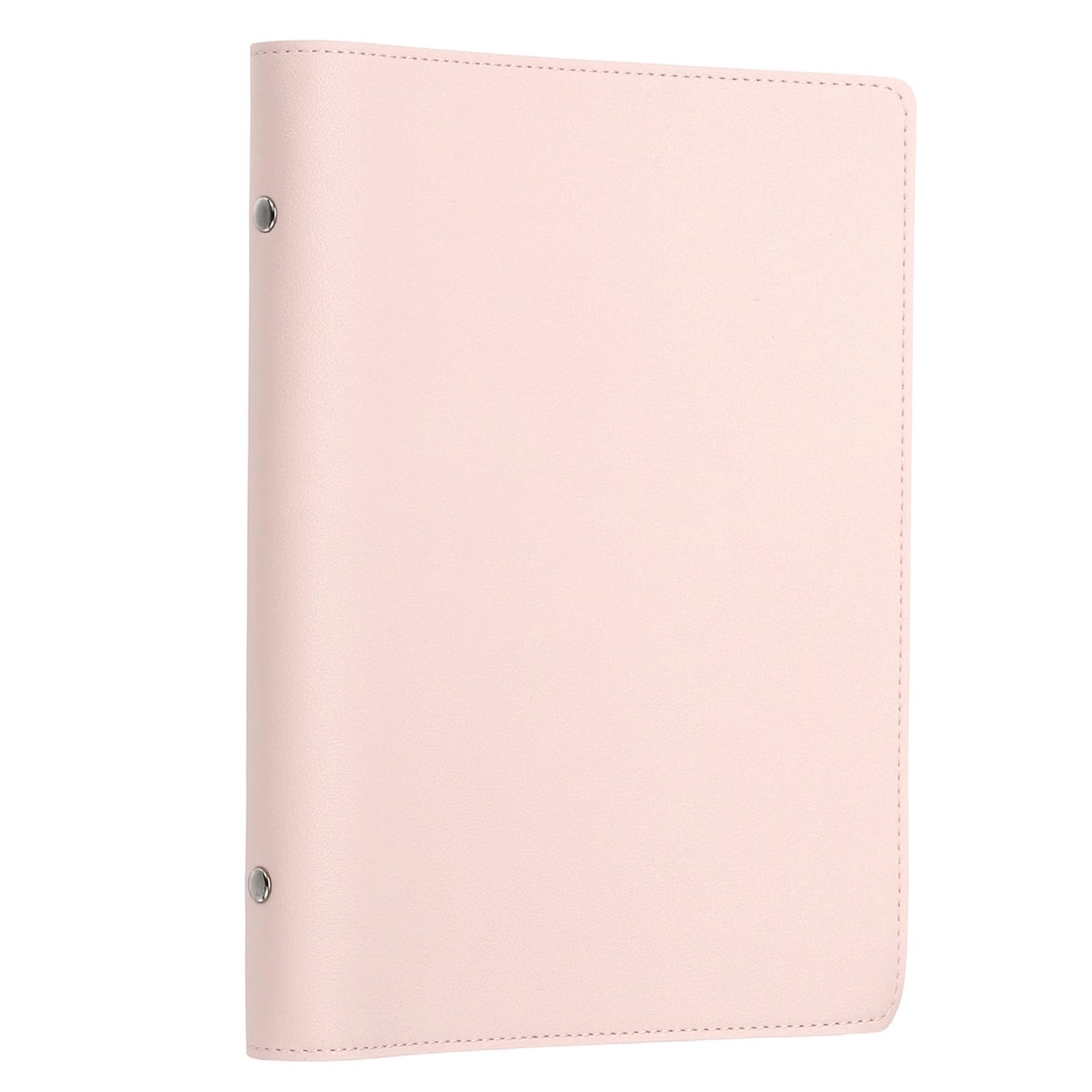PATIKIL A5 Leather Binder Journal Cover, 8 Ring Refillable Binder Loose Leaf Notebook Protector No Paper for Work Meeting Notebook Folder, Pink
