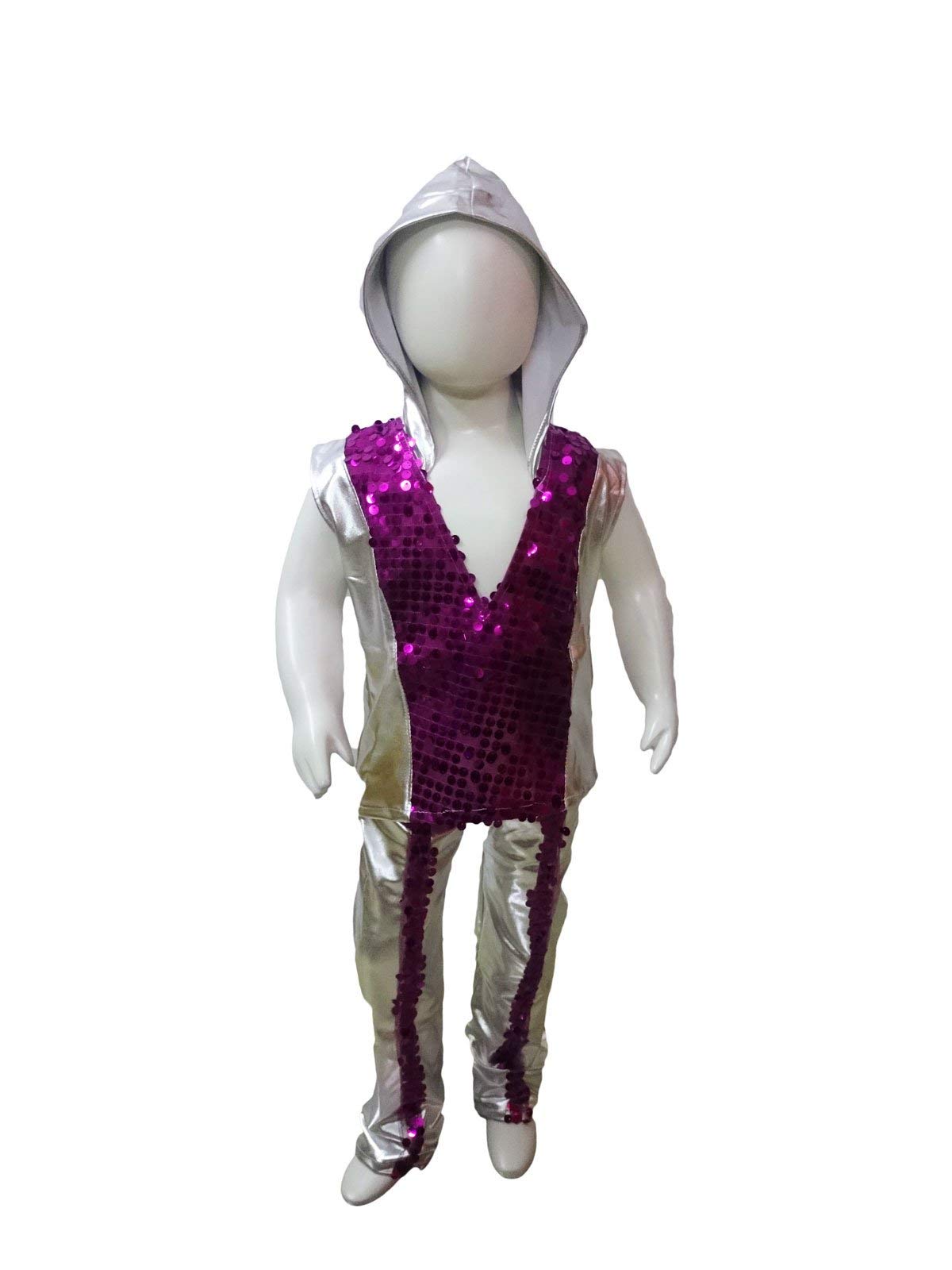 BookMyCostume Western Dance Costume for Boys - Purple & Silver - Tshirt with Trousers - Premium 10-12 years (B08KT7WZWX) Amazon Price History, Amazon Price Tracker