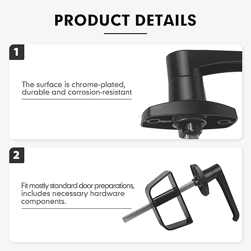 Miniatura 3 de BTEOBFY - Juego de cerradura de puerta con mango en L con 5 llaves, vástago de almacenamiento de 5-12 pulgadas, juego de cerraduras para puertas de