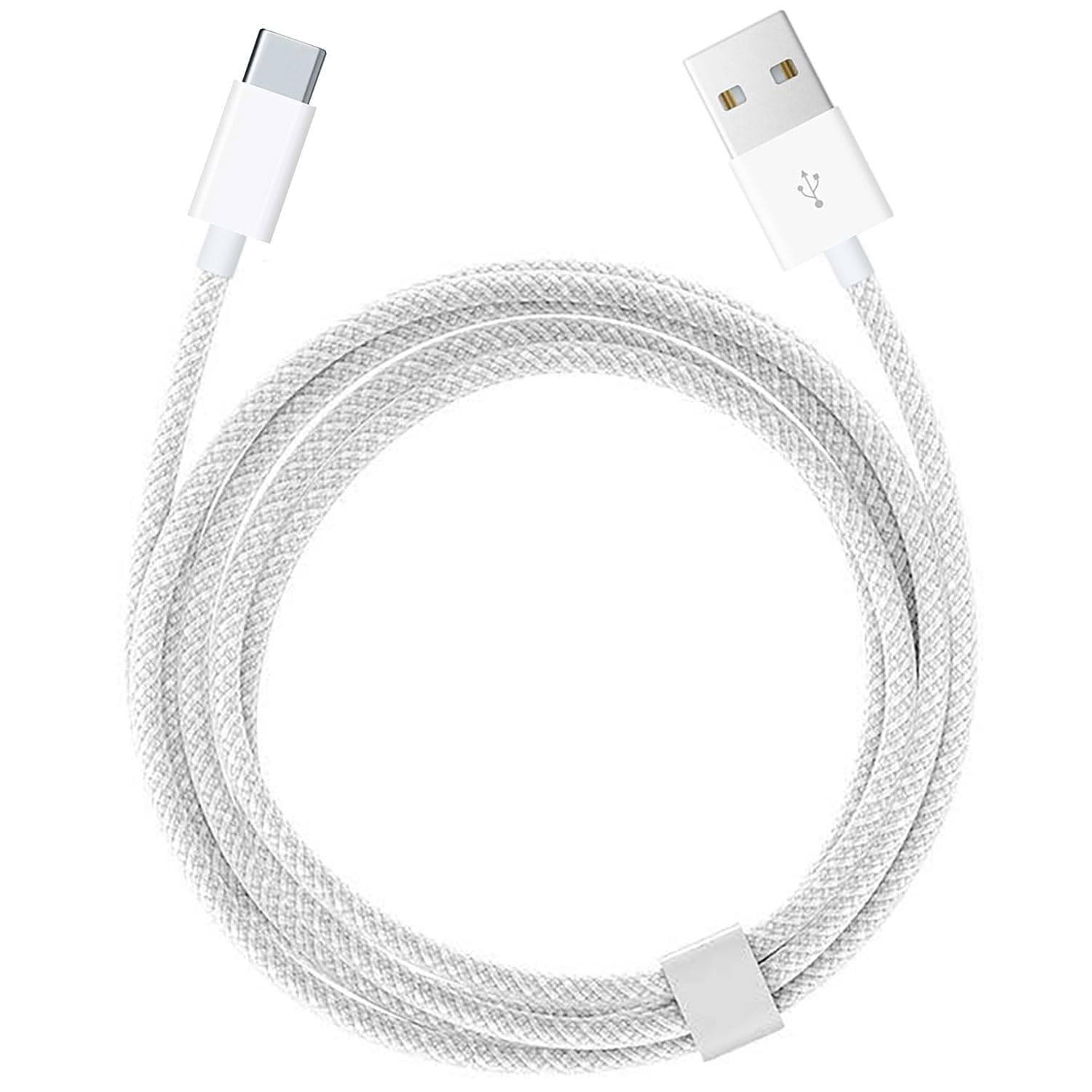 Foxsake USB A to USB C Braided Charging Cable, Fast Charge & Data Sync Cord for Apple CarPlay and Android Auto, iPhone 17/16/15 Pro Max, iPad, Samsung, Google Pixel, Durable Nylon Woven, White, 1m — view 4