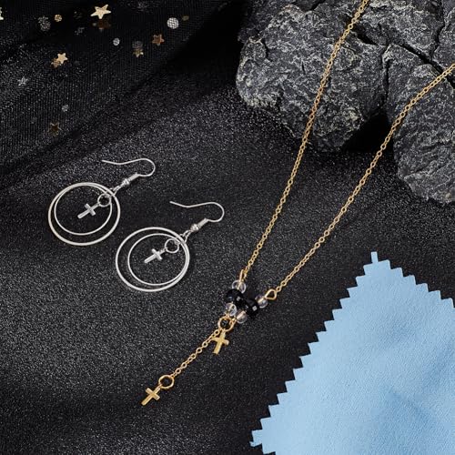 UNICRAFTALE 4Pcs 2 Colors Rhodium Plated 925 Sterling Silver Cross Charms for Charms Bracelets Jewelry Making - Image 4