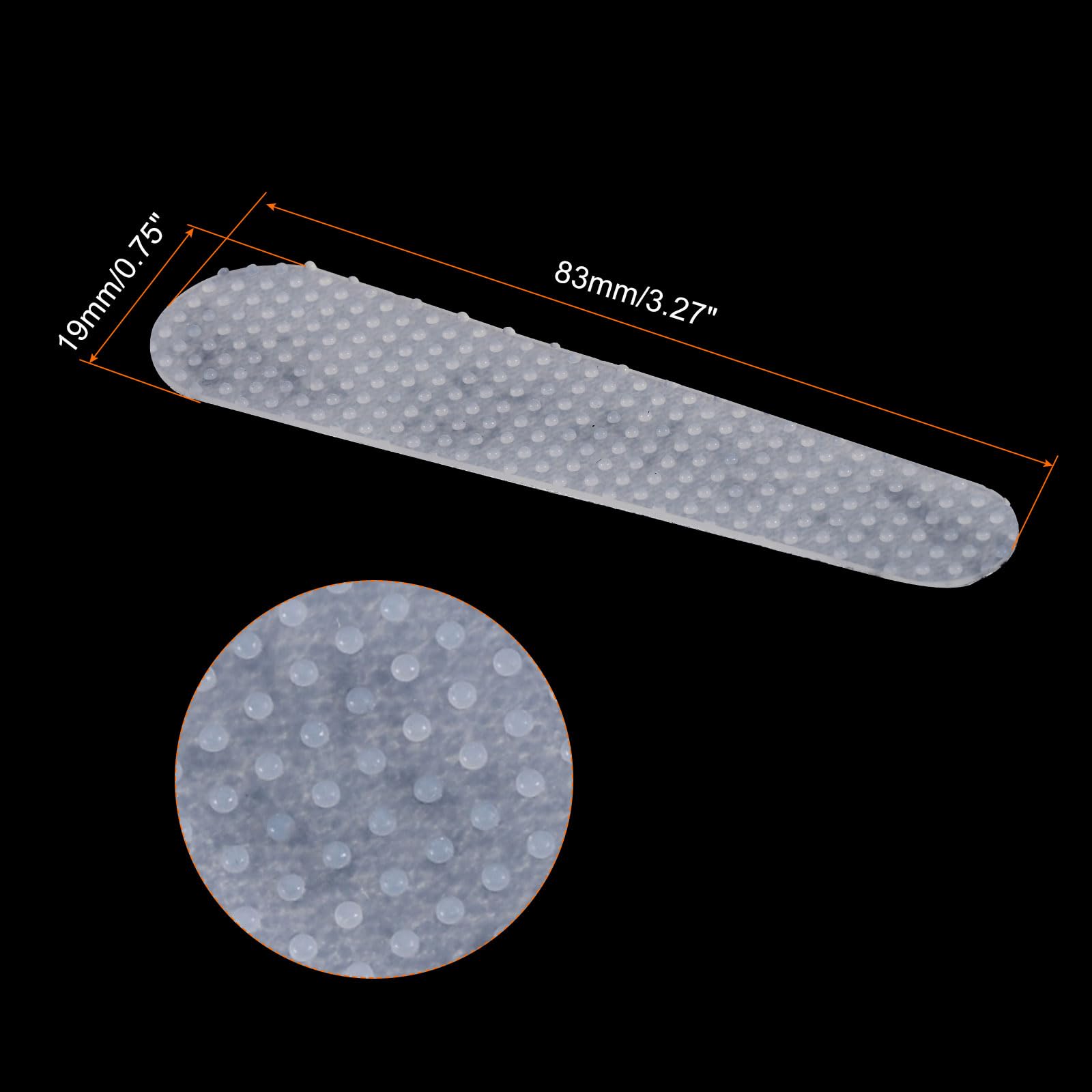 300 Impugnature In Gomma Antiscivolo Per Grucce | Adesivi Trasparenti 7,1x0,5 Cm Per Abiti - 2