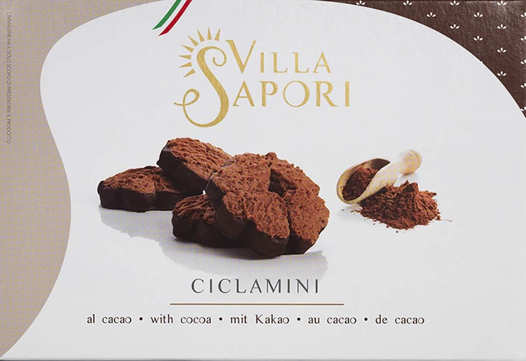 Villa Sapori Traditional Italian Biscuit with butter and cocoa and cocoa-covered base | Ciclamini 900 g case (6 pack x 150g)