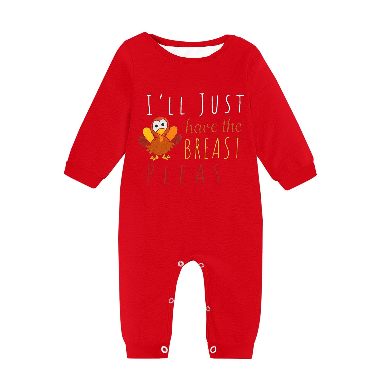 Infant/Toddler Romper Long Sleeved Round Neck Letter Printing Thanksgiving Romper Thanksgiving Baby Romper with