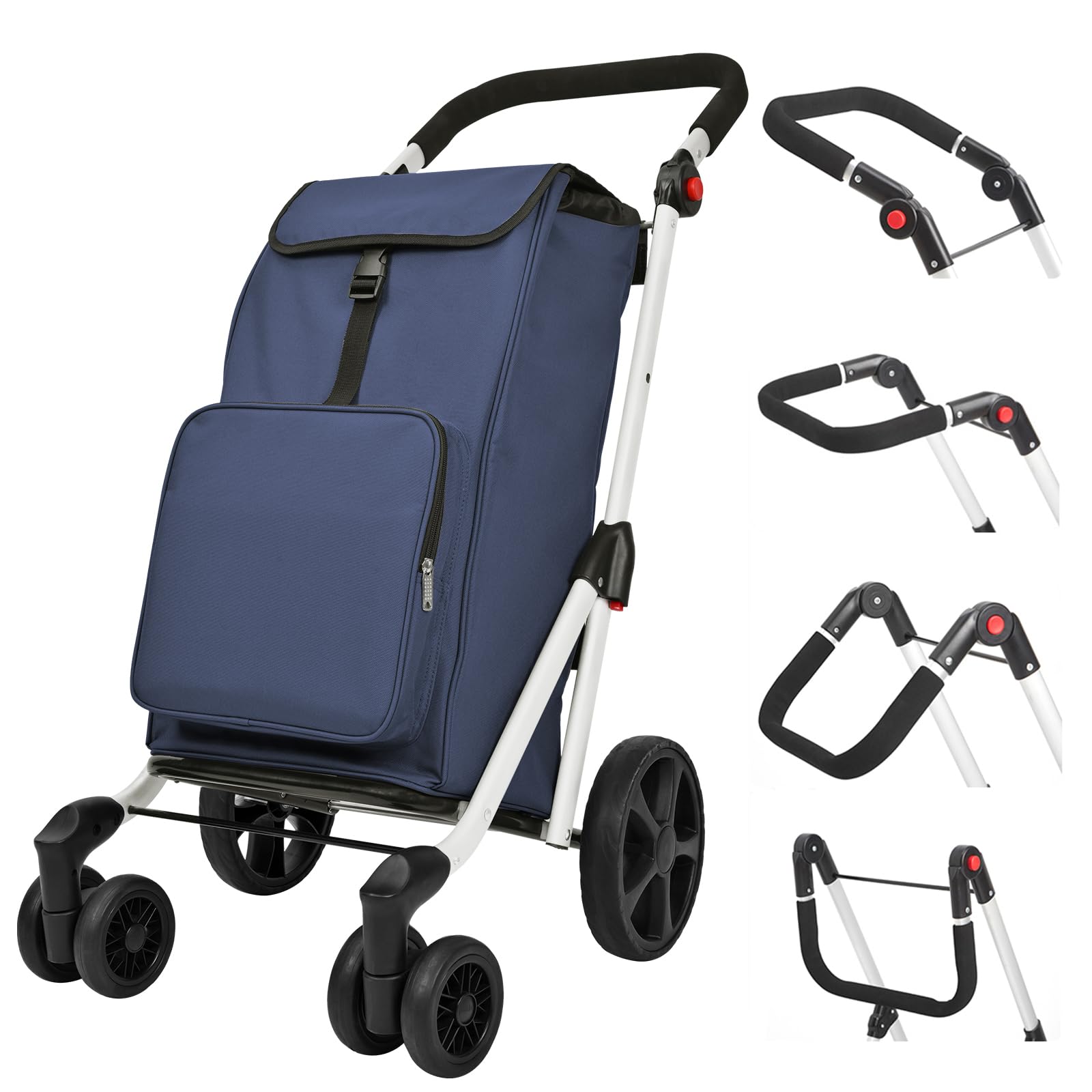 ショッピングカート 6輪 買い物カート 保冷バッグ付き キャリー グレー Amazon｜ショッピングカート 6輪 買い物カート 保冷バッグ付き