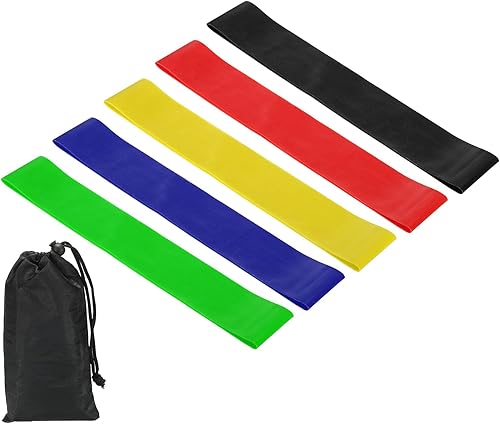PATIKIL Bandas de resistencia, juego de 5 bandas elásticas de TPE para entrenamiento, bucle de ejercicio, 5 niveles de resistencia para entrenar