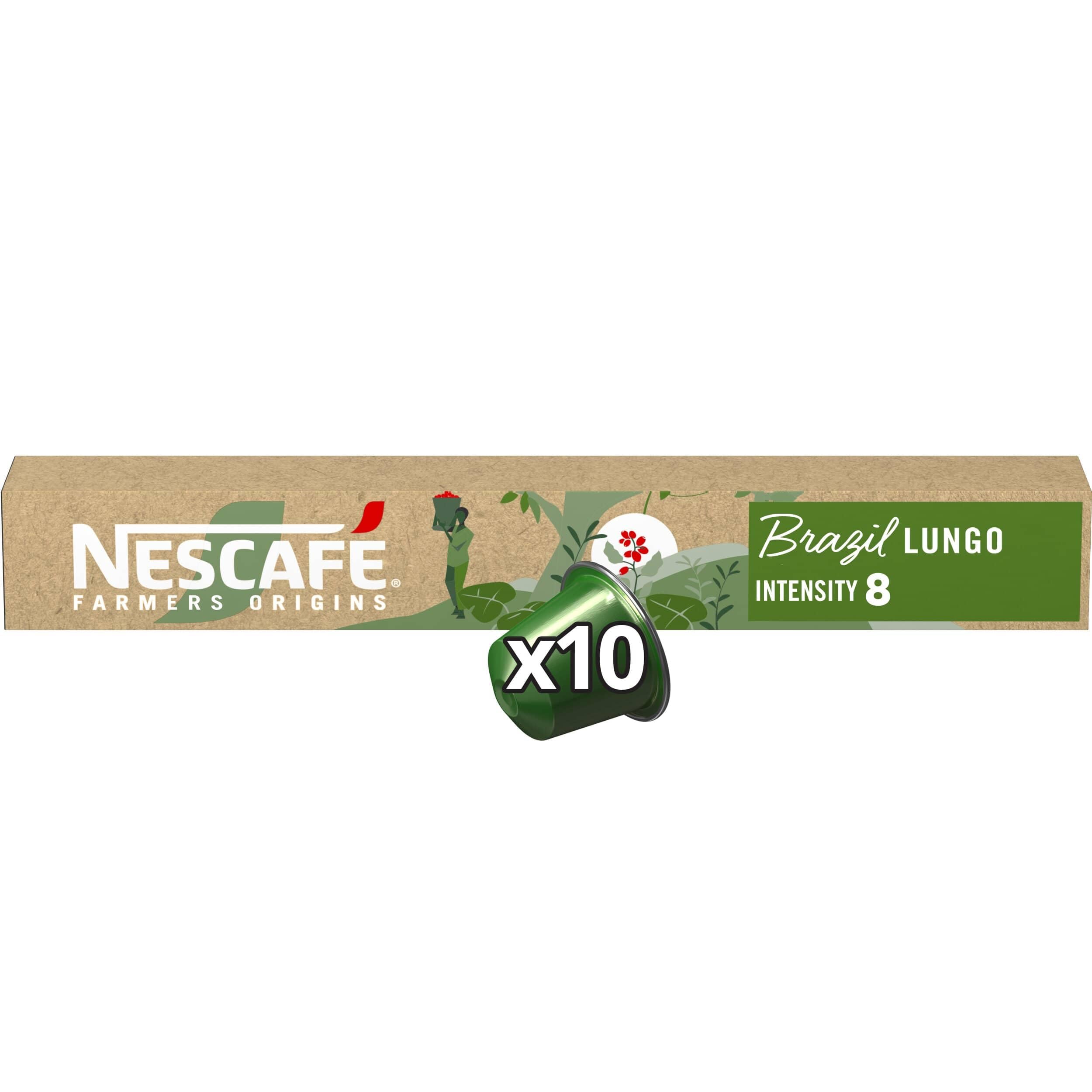 NESCAFÉ Farmers Origins Brazil Lungo Cápsulas de Café 6 x 10 Unidades - Aprobado para Máquinas Nespresso