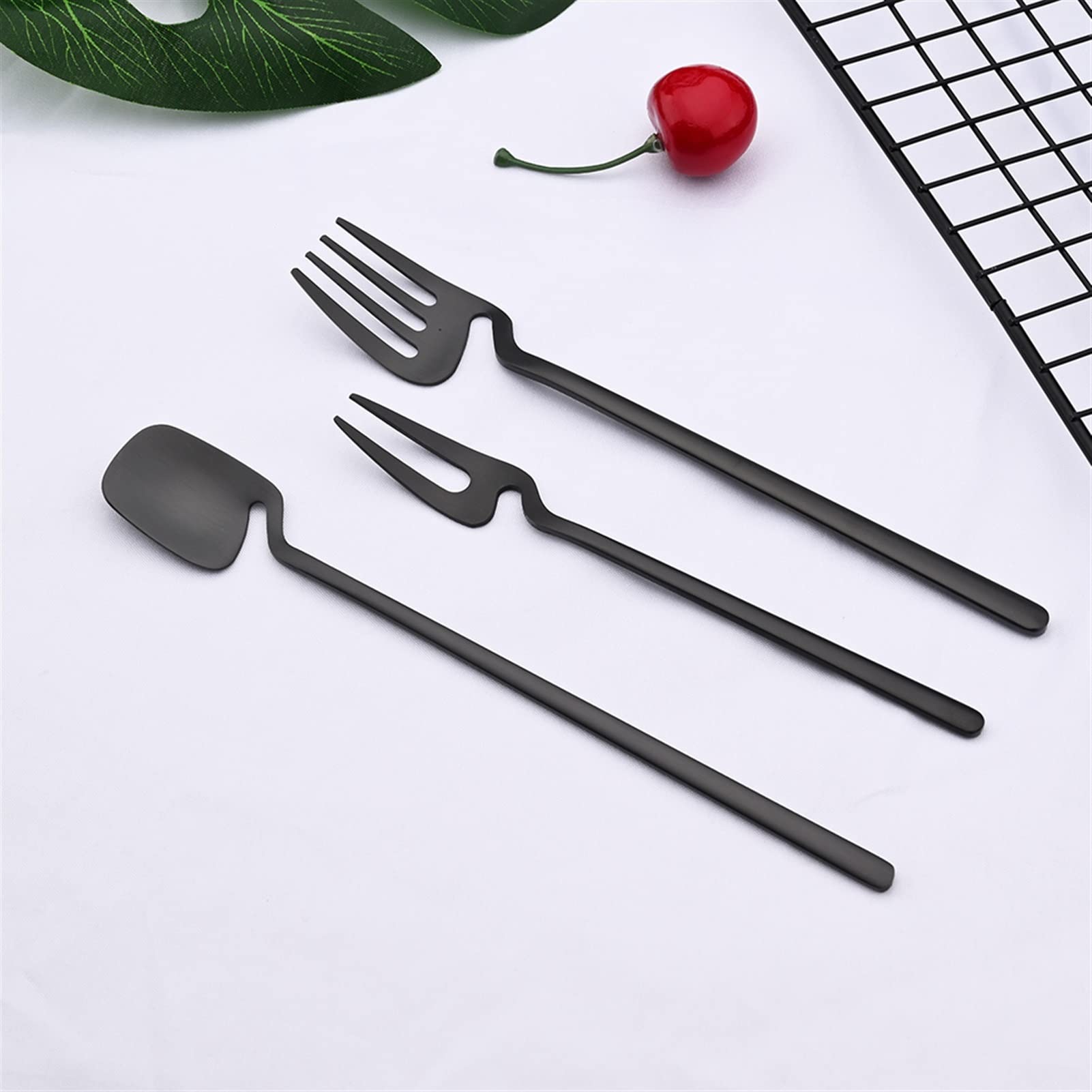 Ensemble de Couverts 6/30 pièces, Nouvel Ensemble de Vaisselle en Or, décor de Cuisine, cuillère, Fourchette, Couteau, Ensemble de Couverts, Couverts Mats, crème glacée, Desserts, Soupe, café