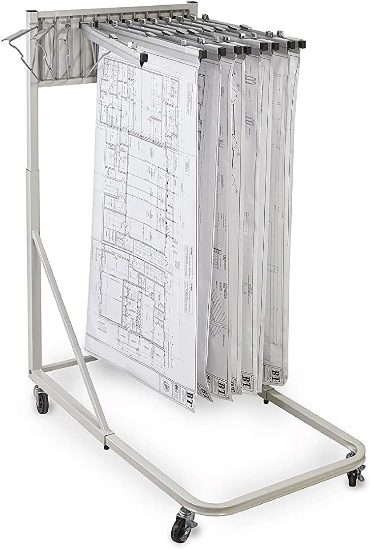 AdirCorp. 613 Vertical File Rolling Stand for Blueprints - Sand Beige