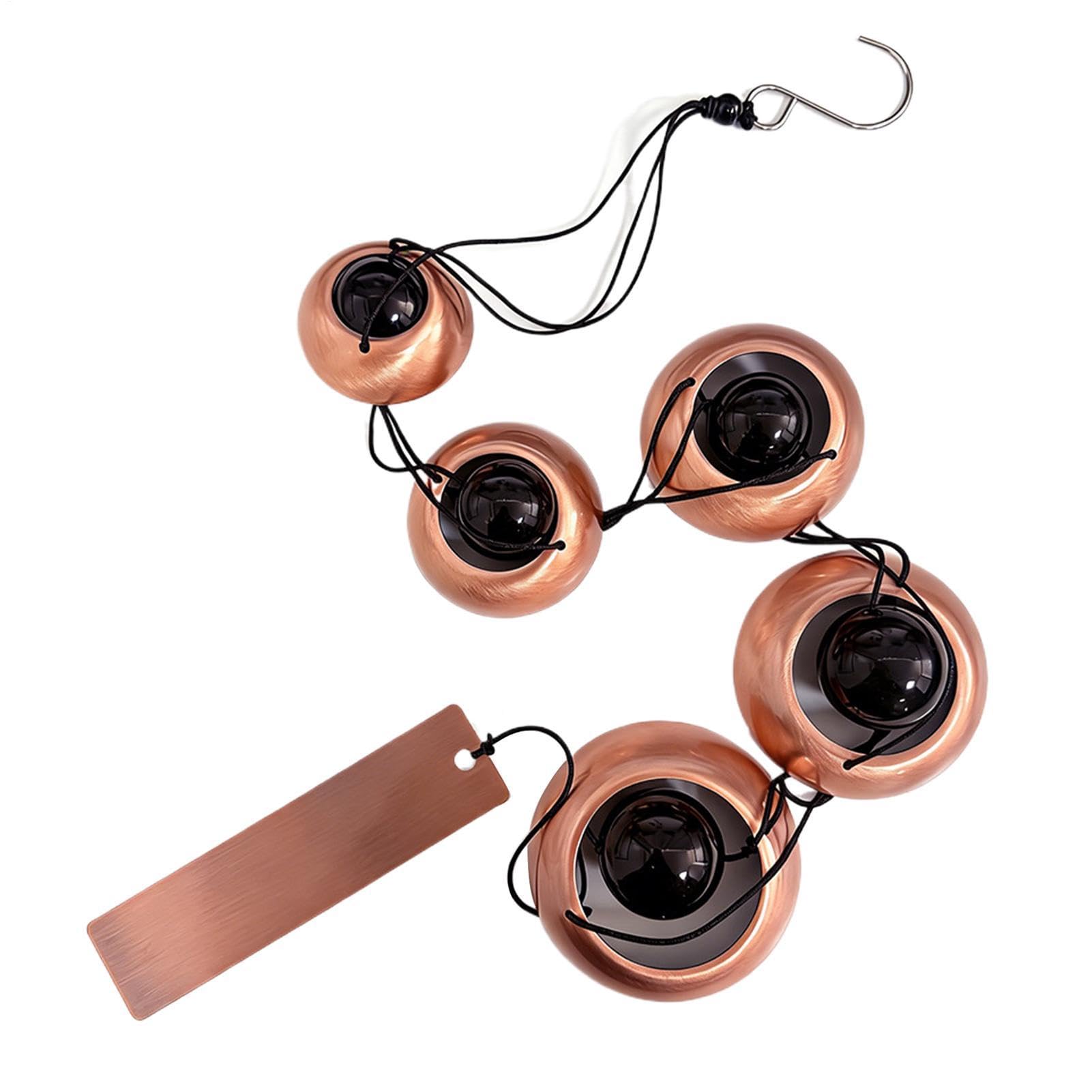 Carillon éolien de terrasse et balcon suspendu avec 5 clochettes zen
