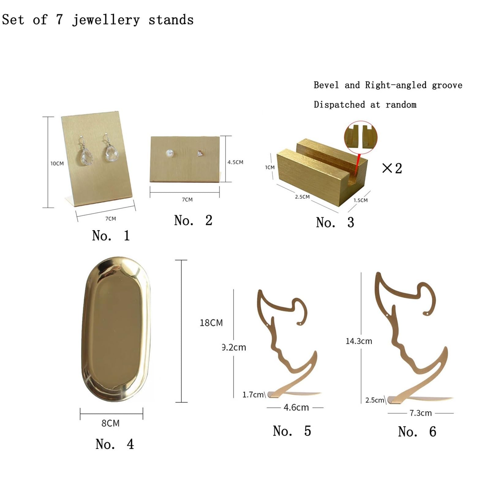 Stojak na biżuterię 7-Piece Abstract Face Brass Jewelry Display Stand Kit