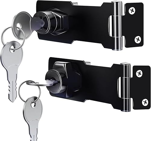VRESOURCING - Paquete de 2 cerraduras de cerrojo con llave, perilla giratoria con llave para puertas pequeñas, cajones, armarios y más, cerrojo de