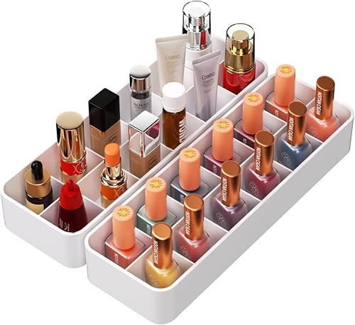Soporte organizador para esmalte de uñas de lápiz labial brillo de labios, organizador de cajones de almacenamiento de maquillaje, estante de