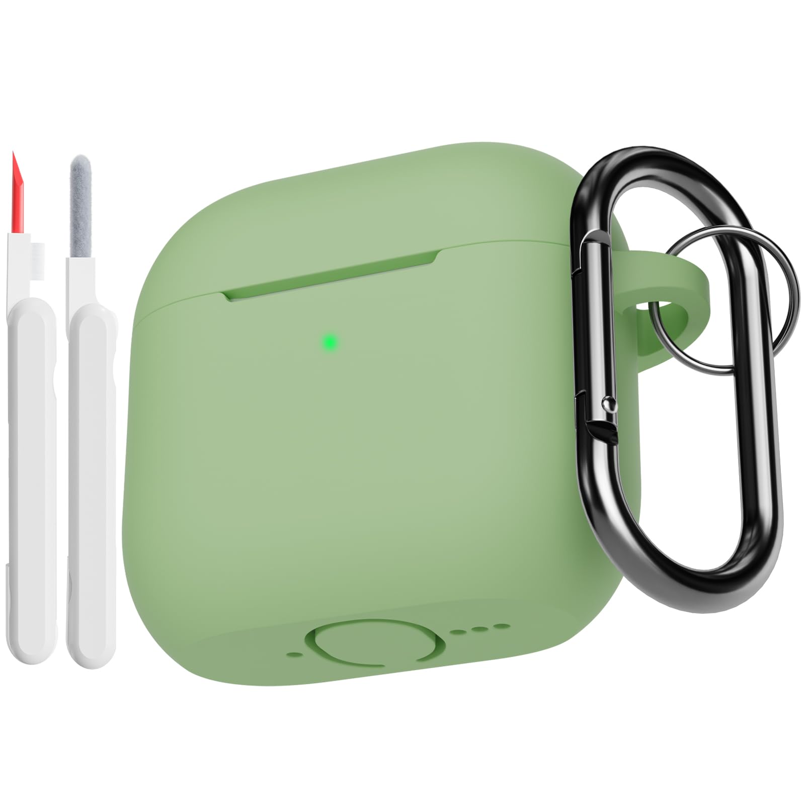 KOKOKA Funda de Silicona Compatible con AirPods Pro 3.ª Generación con Kit de Limpiador, Anti-rasguños, Anti-Polvo, Funda Case Silicona para AirPods Pro 3 con Mosquetón, LED Frontal Visible, Negro — view 12