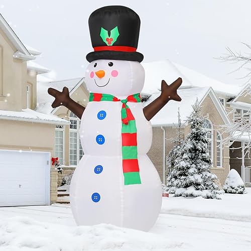 Miniatura 5 de GOOSH Muñeco de nieve inflable de 6 pies, decoración de Navidad para exteriores, muñeco de nieve inflable para patio, decoración de patio con rama a