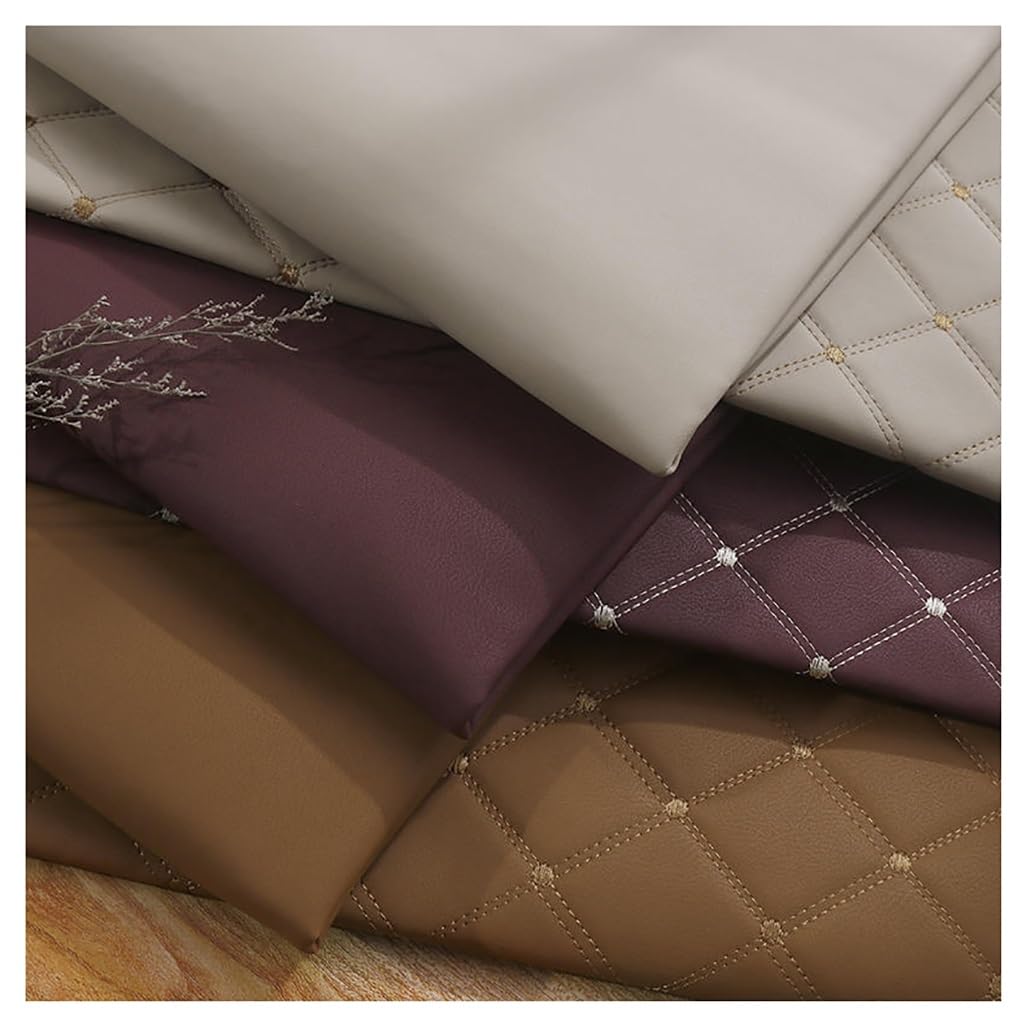 Kunstleder PVC Leder Polster Stoff Lederkonzept Kunstleder Polsterstoff Gesteppt Kaschiert Meterware Möbelstoff Dekostoff, Grau Möbel Textil Meterware(Black,1.4X3m)