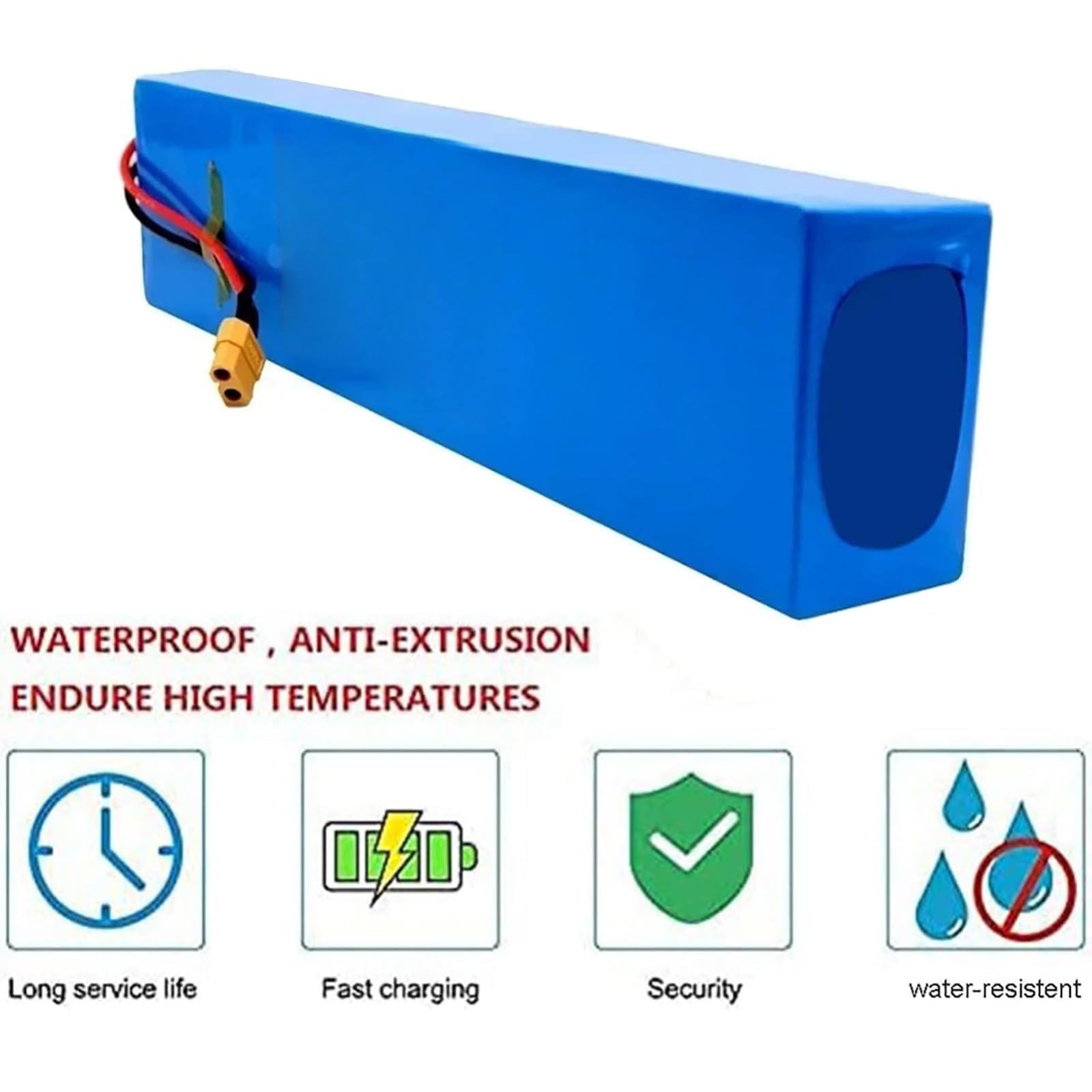 Batería para bicicleta eléctrica de 36 V, 10 Ah, de litio de alto rendimiento, resistente al agua y con carcasa de PVC. Batería de litio para patinete eléctrico compatible 36V 10Ah,XT60+SM