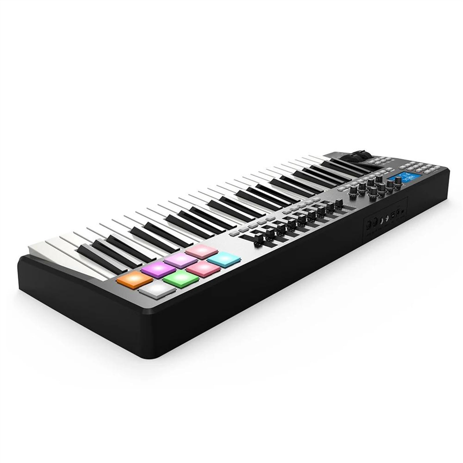 Tragbarer USB-Tastatur-Controller Mit 49 Anschlagdynamischen Tasten, 8 RGB-Pads Mit Bunter Hintergrundbeleuchtung Und USB-Kabel Tragbares Elektronisches Klavier