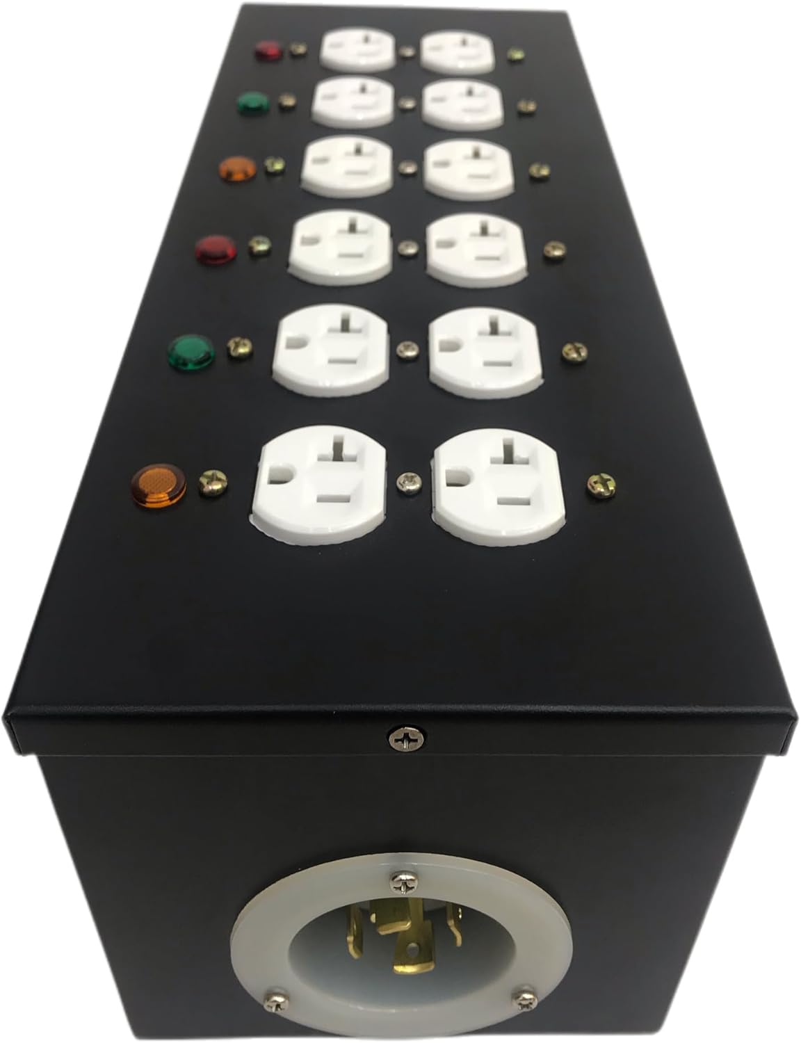 JUNMAN 6 Channel L14-30 to 12 Edison Power Distro Distributor Box for Stage DJ Lighting Party Event Show