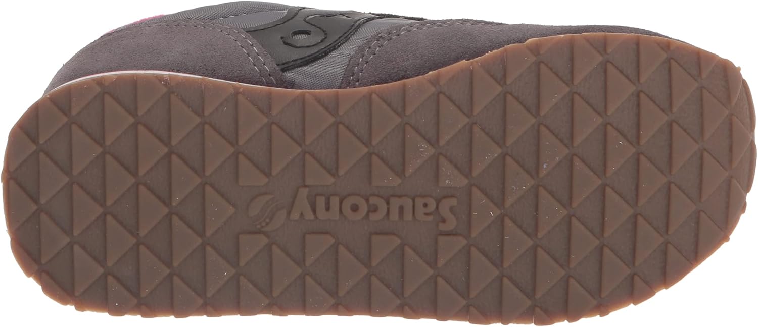 Saucony Unisex-Child Baby Jazz Hook & Loop Seasonal Sneaker Little Kid (4-8 Years) 4 Little Kid Grey/Black/Purple