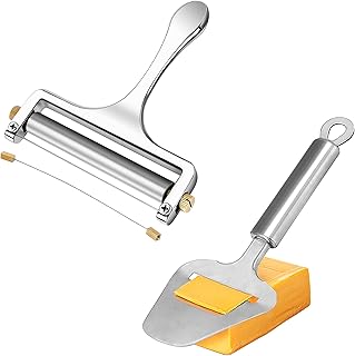 TOPULORS Roller Wire Cheese Slicer and Stainless Steel Handheld Cheese Cutter