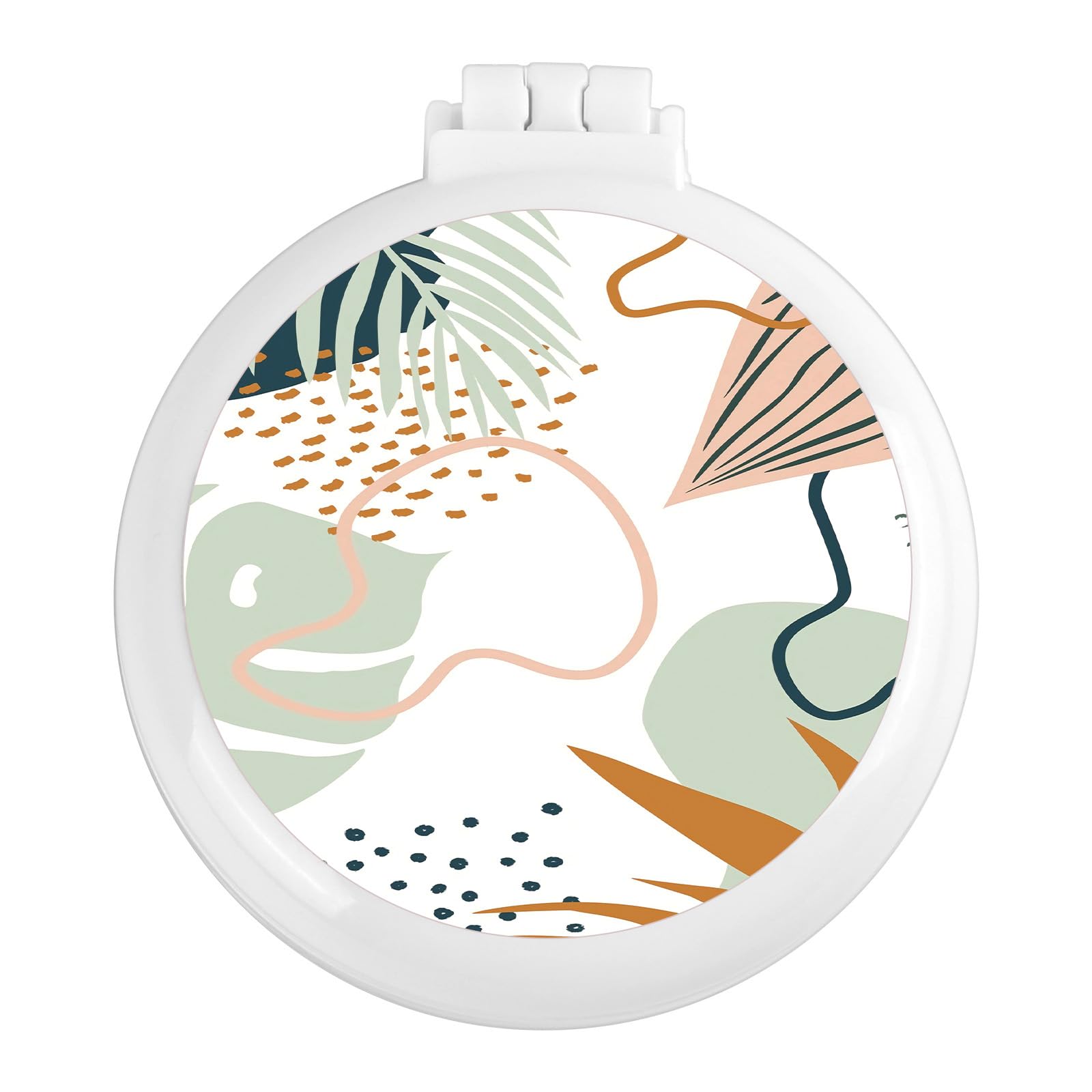 Mengduxd Mini Makeup Mirror Comb, Compact And Foldable, Portable, Women's Handbag Essential, Travel Essential Compact Comb (Autumn Leaves)