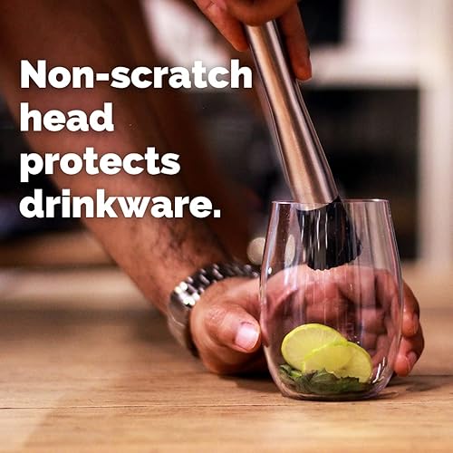 Miniatura 7 de Muddler de bebidas para cócteles, 8 pulgadas anticuado/menta julep/Mojito Muddler, bartend de acero inoxidable, herramienta de muddler de cocina