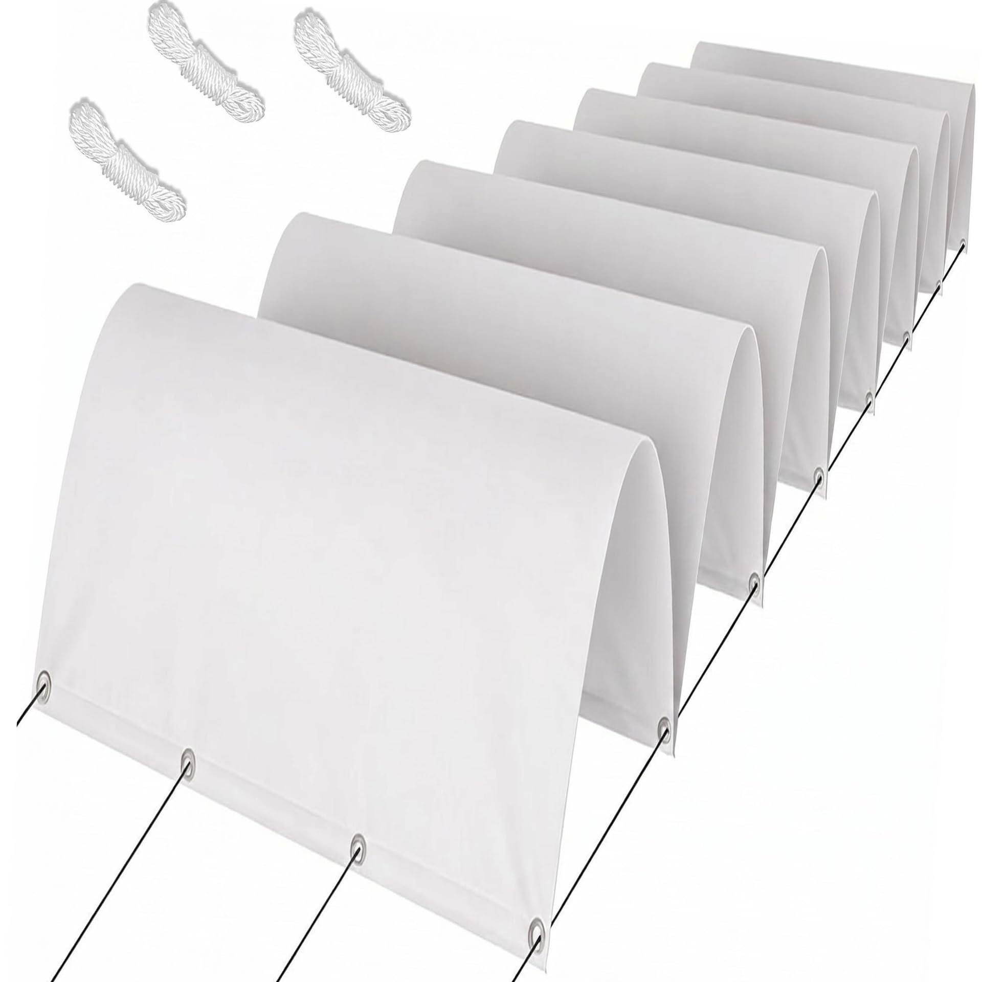 Voile d'ombrage rétractable anti-UV et coupe-vent 185x740