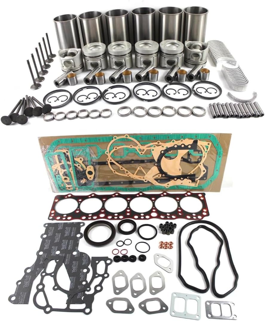 DB58 DB58T DB58TIS Overhaul Rebuild Kit Piston Liner Kit With Gasket Kit For Doosan Daewoo DB58T DB58TIS Engine SOLAR 225LC 130 DH220-5 Excavator Aftermarket Parts