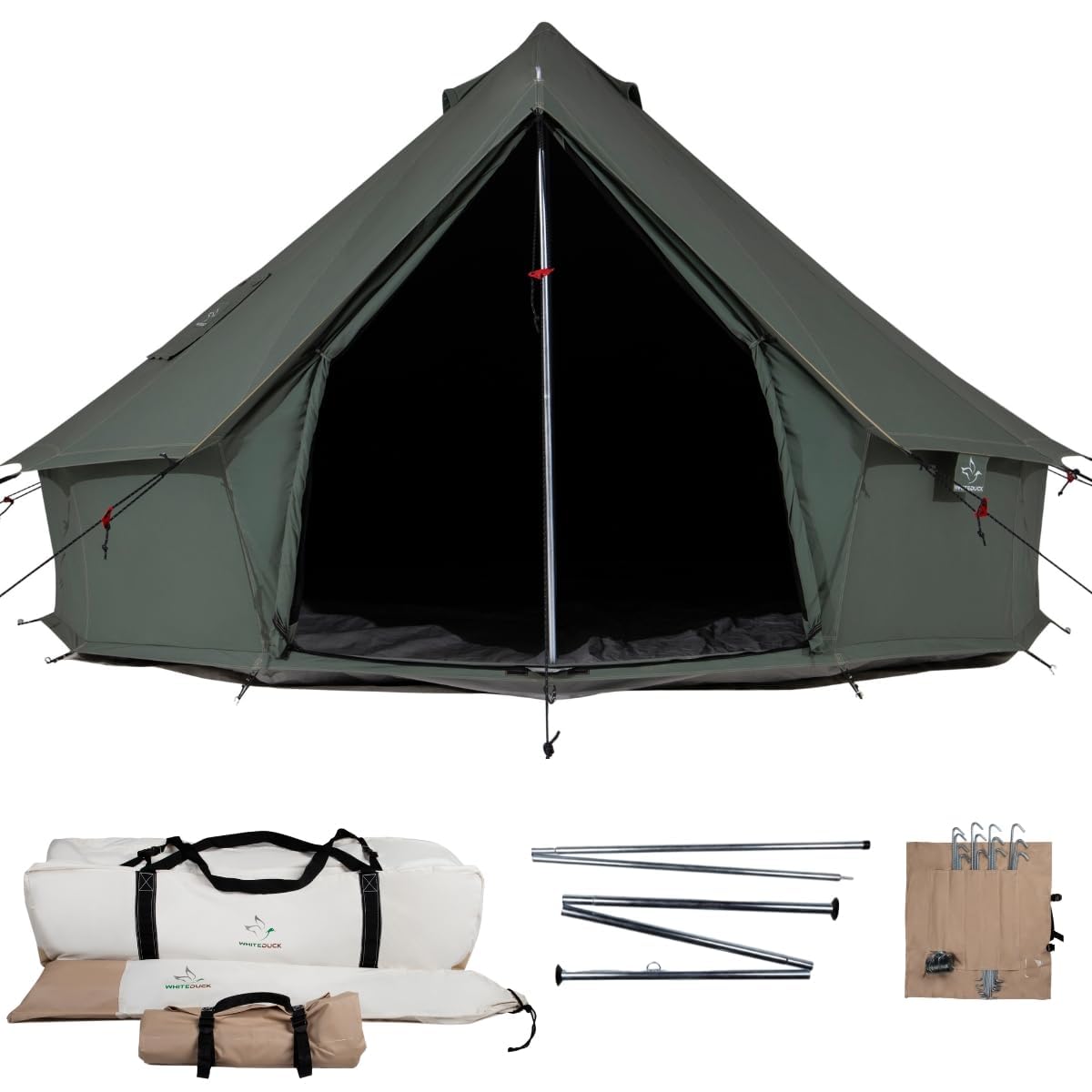WHITEDUCK Regatta Canvas Bell Tent - w/StoveJack, Waterproof, 4 Season Luxury Camping and Glamping Yurt Tent Outdoor