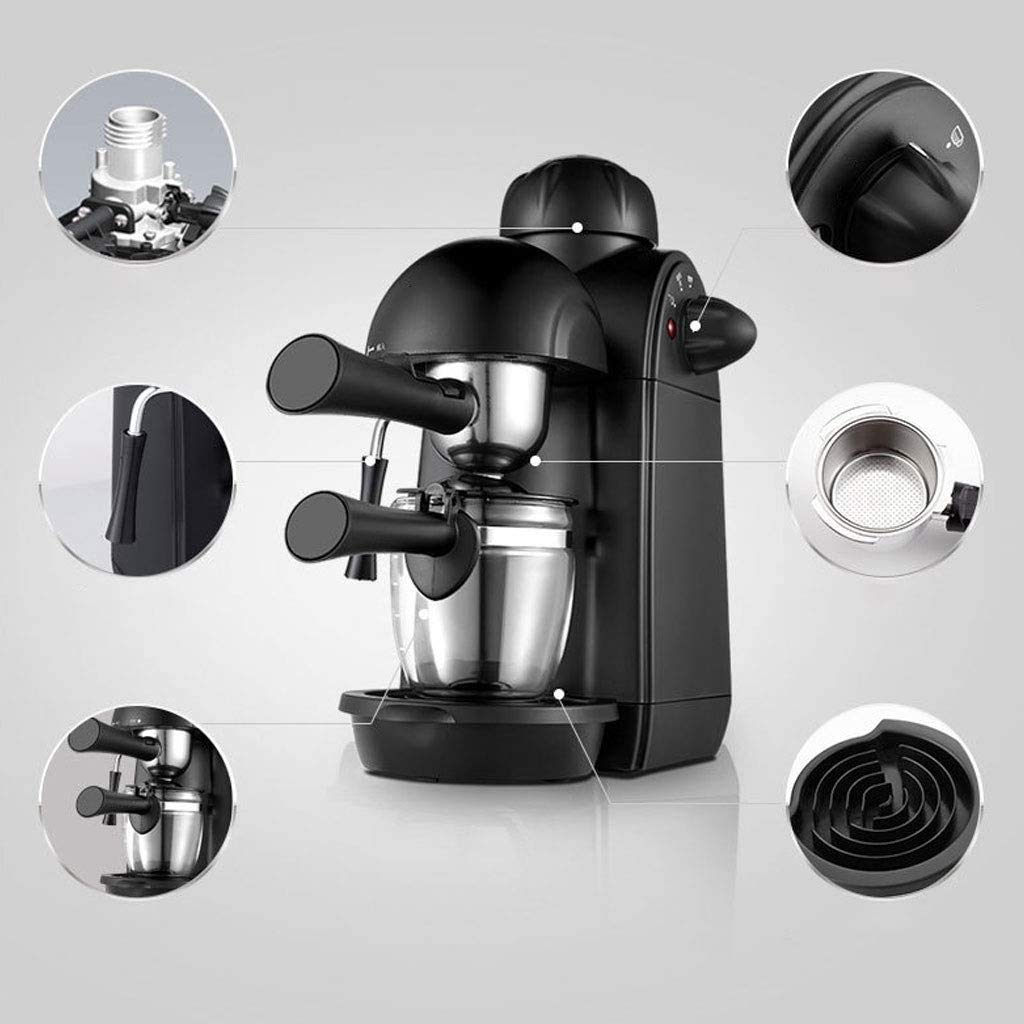 Cafetera Cafetera Espresso Cafetera Espresso Cafetera Espresso y Capuchino con Espumador de Leche Cafetera Espresso con Vaporizador Negra